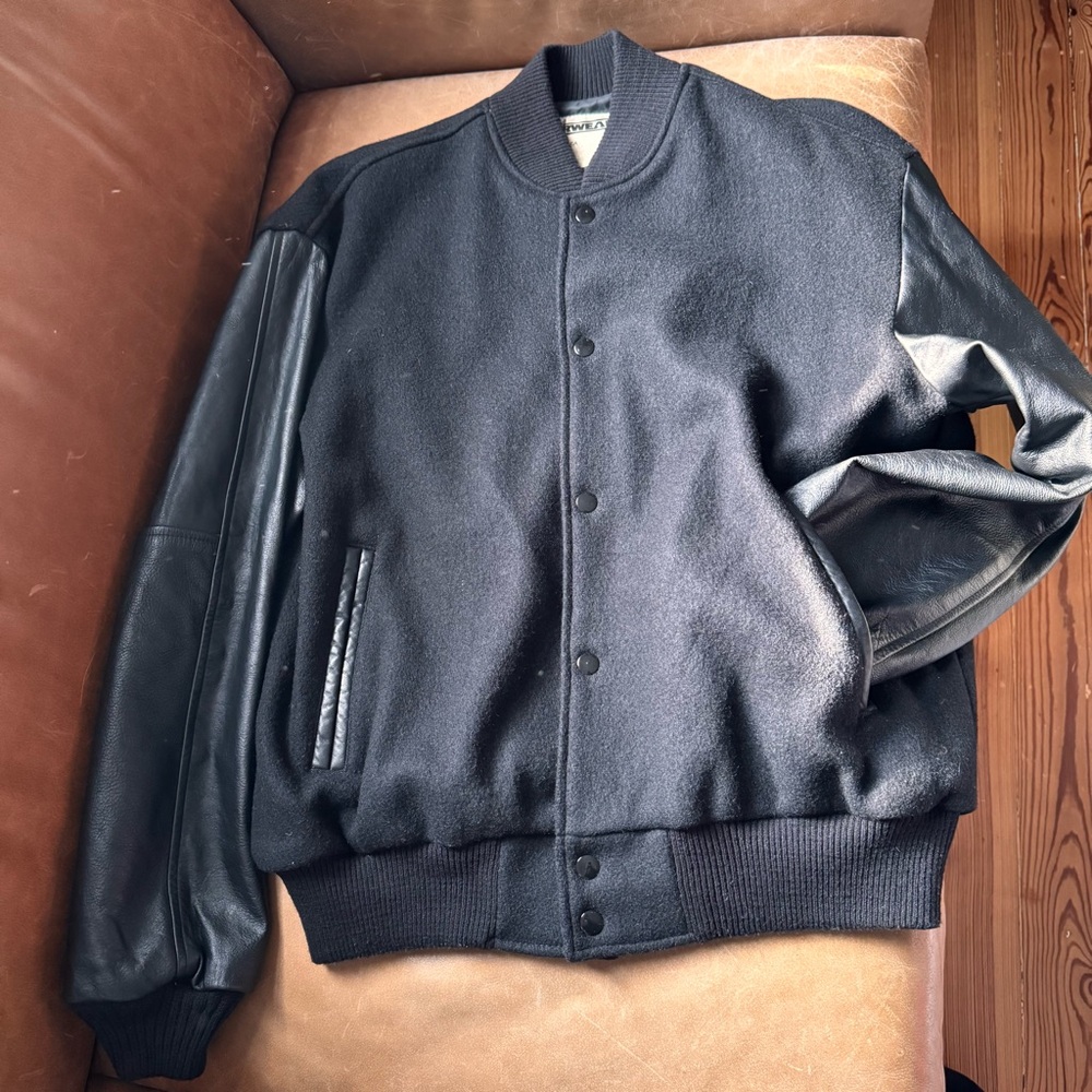 Vintage StarWears LA Leather Wool Bomber Varsity Letterman Warner Bros Jacket